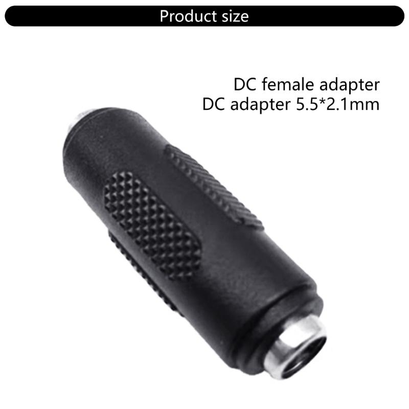 Portable DC5521 Female To DC5.5x2.1mm Converter Adapter Power Conversion Head Black for Various Laptops Brands
