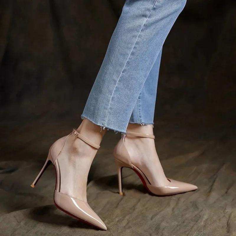 Letní nová móda Outwear Sandály Dámské špičaté mělké ústa Jednobarevné Pohodlné banketové jednoduché boty