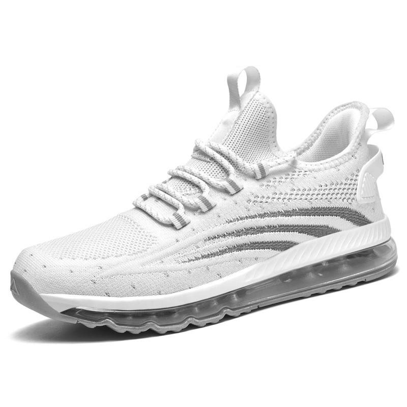 

Мужские кроссовки для бега на воздухе, нескользящая легкая спортивная обувь для ходьбы 46 серый/белый