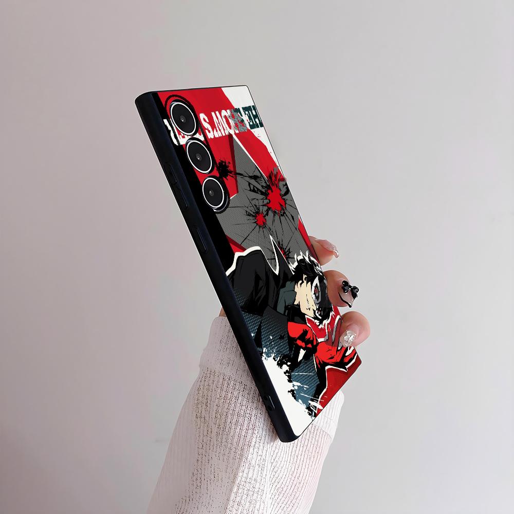 P-Persona 5 Anime Phone Case For Samsung Galaxy S25 S24 S22 S23 Ultra S21 S20 Plus 5G Frosted Non-Slip Full Cover Soft Case