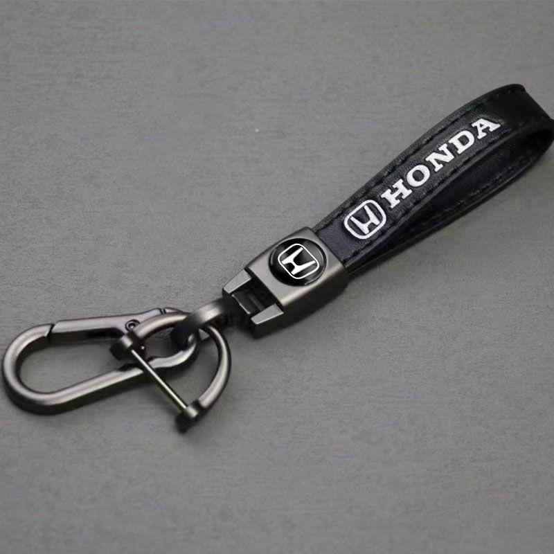 Car Tire Wheel Valve Caps Cover Leather Key Chain Ring Keychain For Honda Civic Fit Jazz Accord Pilot CRV Odyssey Passport City AQVBN1