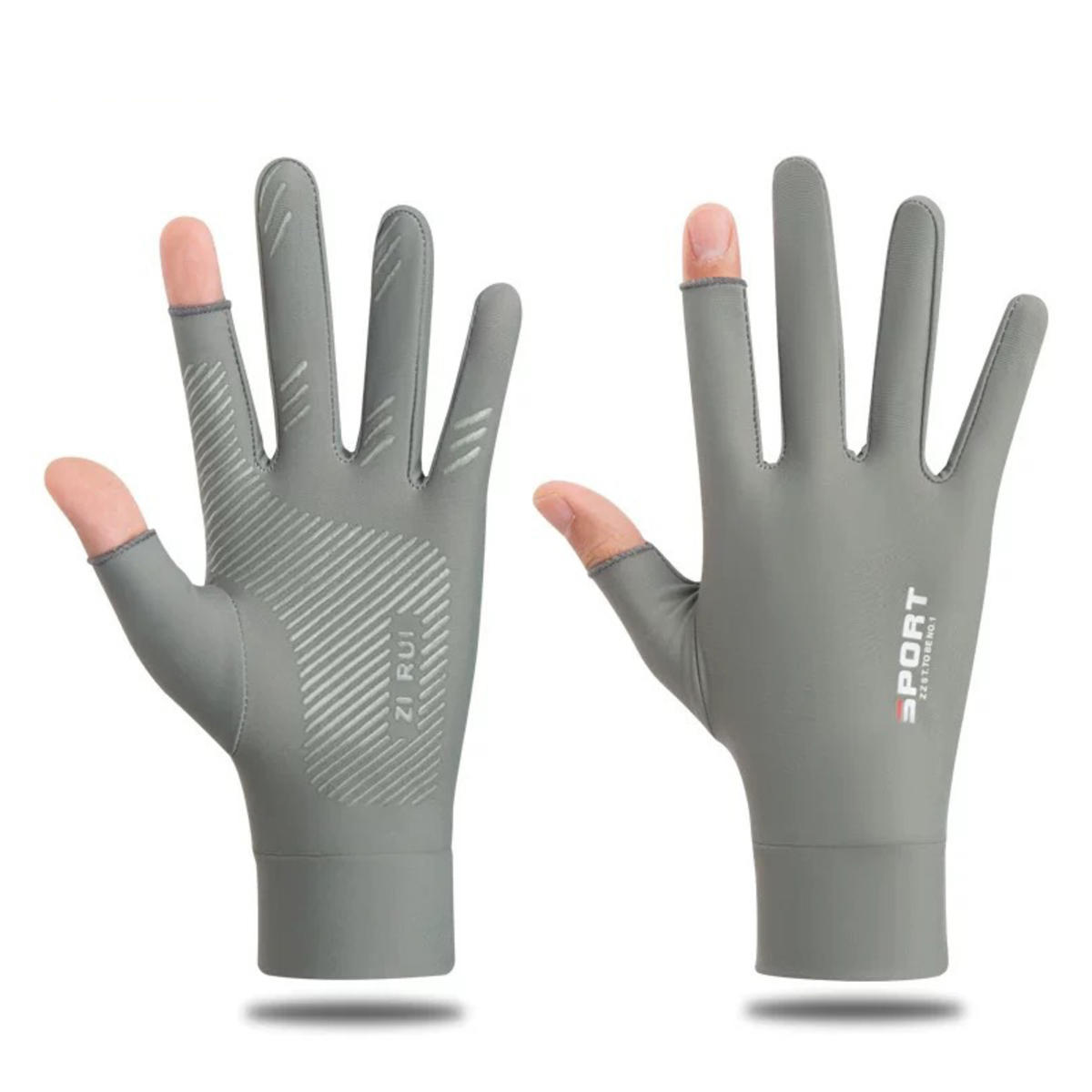 

Ice Silk Halffinger Cycling Gloves for Men and Women Outdoor Sports Fitness Driving Fishing Highelastic Comfortable one size сірий колір