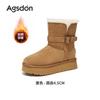 Augustine Platform Snow Boots Women's 2025 New Winter Velvet Thickened Folded Two Wear Fluffy Medium Cotton Boots