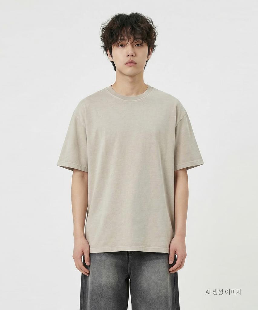 UMM Oversized Plain Pigment Short Sleeve T-Shirt 5 Colors