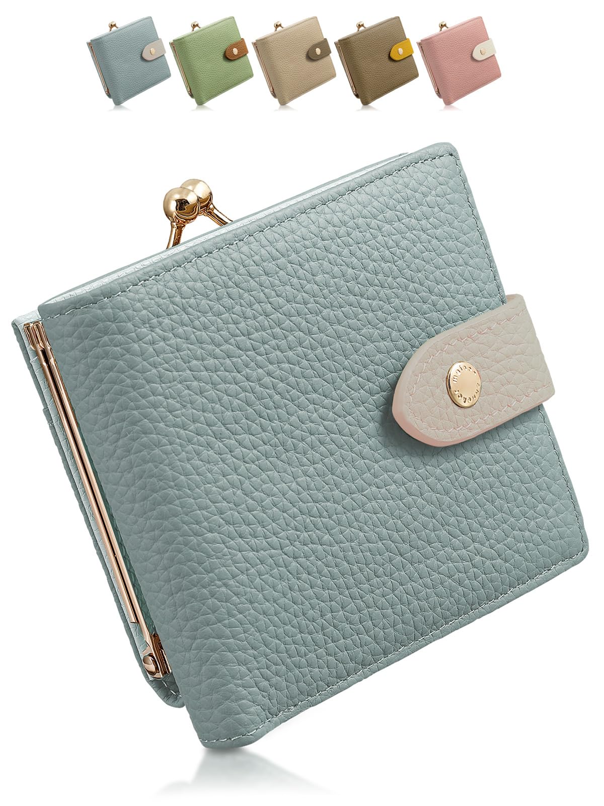 

Clasp Genuine Leather Time Saving Mini Bifold Coin Skimming RFID [Encore] Wallet, [Happy Design] Women s Wallet, Wallet, Purse, Small, Lightweight,