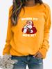 Women's Winter Printed Round Neck Comfortable Sports T-shirt Plus Size Casual Long Sleeve Tops Sweatshirt Printed Sweater Pullover