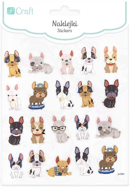 Decorative Stickers Dogs Puppies Bulldogs 20 pcs