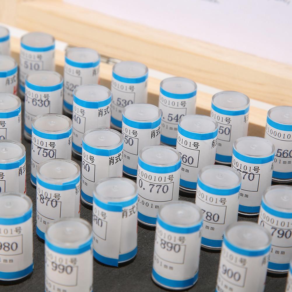 50pcs Pin Gage Set, 0.5-0.99mm Range 0.01mm Interval Bearing Steel Tools, with Wooden , for Checking Hole Size Depth Gage Slots