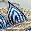 OFTBUY 2025 New Summer Sexy Striped Skirt Style Swimsuit Women 3 Pieces Bikini Set Bra Plain Beach Fringe Swimwear Female