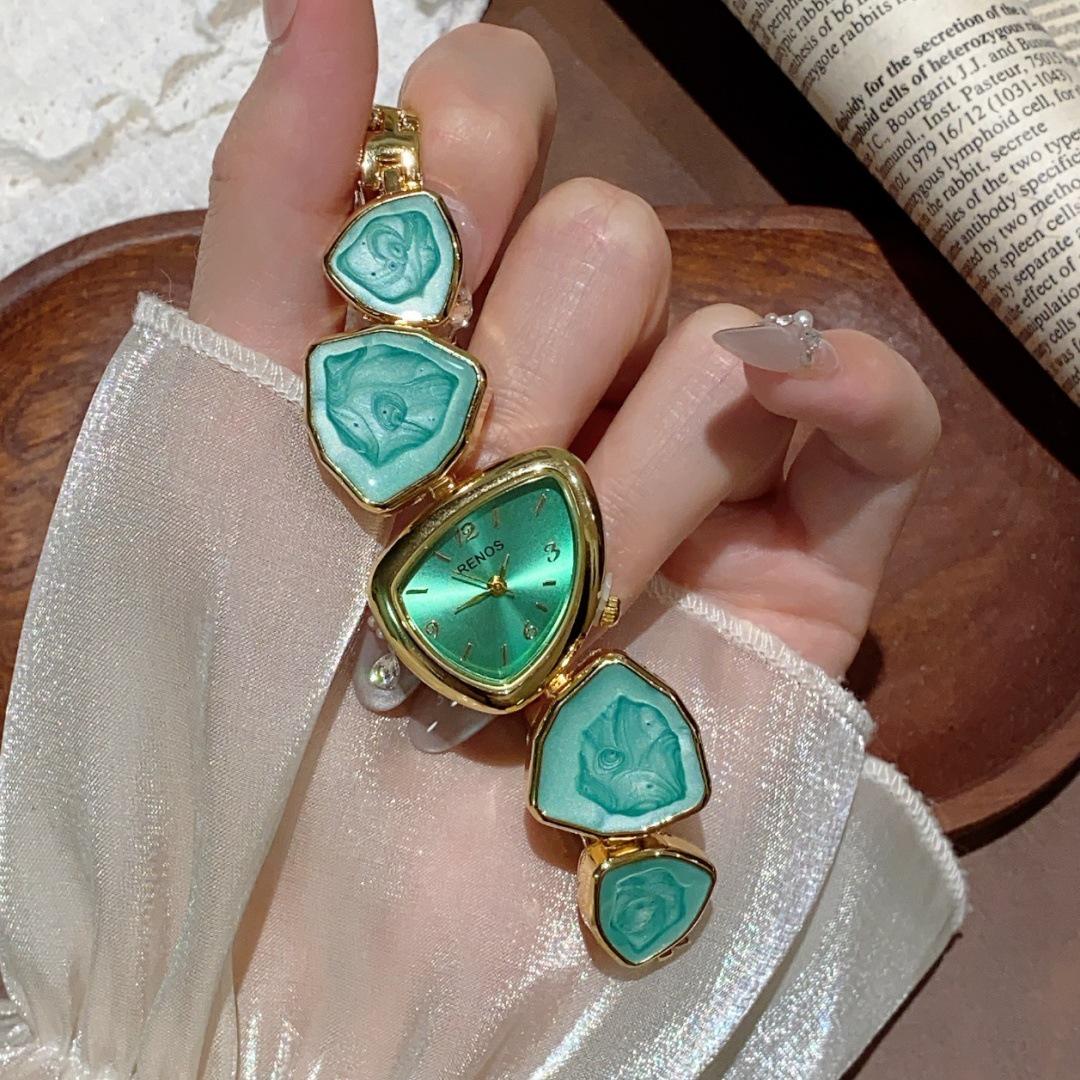 Нишевые роскошные женские кварцевые часы-браслет с необычным циферблатом