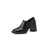 Fashion NEW Spring/Autumn Women Pumps Square Toe Chunky Heel Shoes Split Leather Shoes for Women Concise Slip-on Handmade Women Shoes