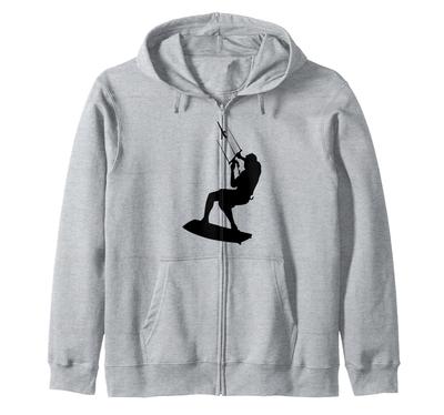 Kiteboarding, Kitesurfing, Silhouette, Kitesurfer, Zip-up Hoodie