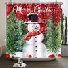 ZHL22Christmas Shower Curtain for Bathroom Waterproof Decoration with Hooks Weighted Lead Hem Heavy Duty Polyester Bath Curt2Ol%