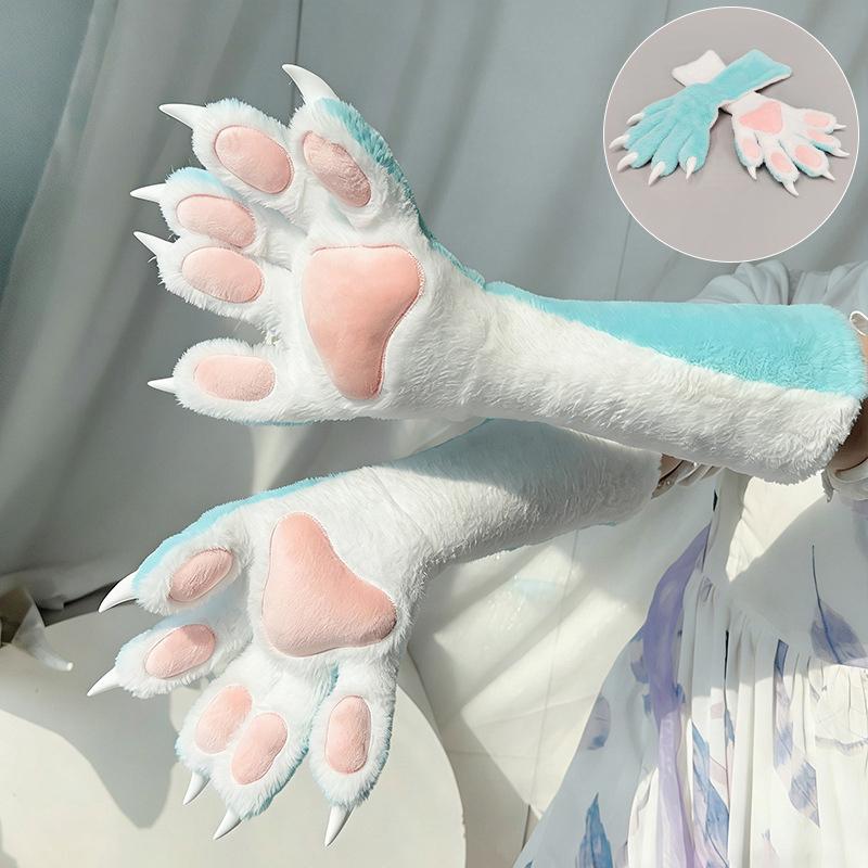 Artigli Animali per Fursuit Parti di Ricambio Furui Performance Cos Props Serie Kig Guanti Artigli Animali Elastici a Cinque Dita Aderenti