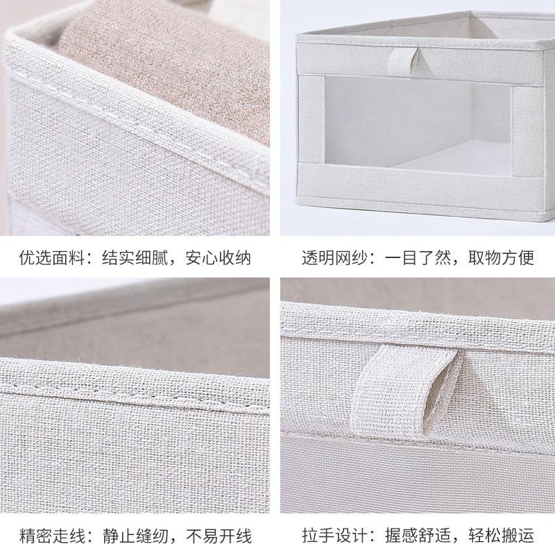 Visible Window Storage Bin Foldable Drawer Style Linen Clothes Organizer