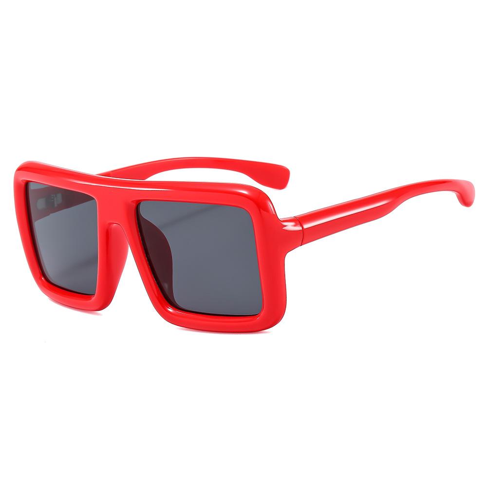 Large Frame Glasses PC Large Frame Sun Glasses Square Frame Sunglasses Candy Color Hip Hop Trend Sunglasses For Men Women Travel красный