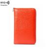 Genuine Leather RFID Passport and Document Holder with Multi-Card Slots and Zipper Pocket for Men and Women
