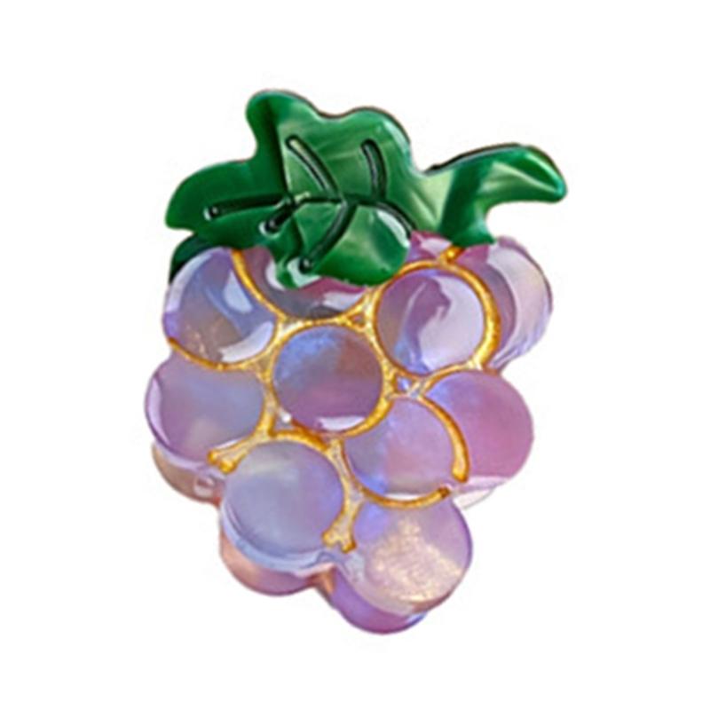 Internet Celebrity Taking Photo Side Bangs Hair Claw with Mini Fruit Shape Hair Catch for Woman Teens Braids Side Bangs