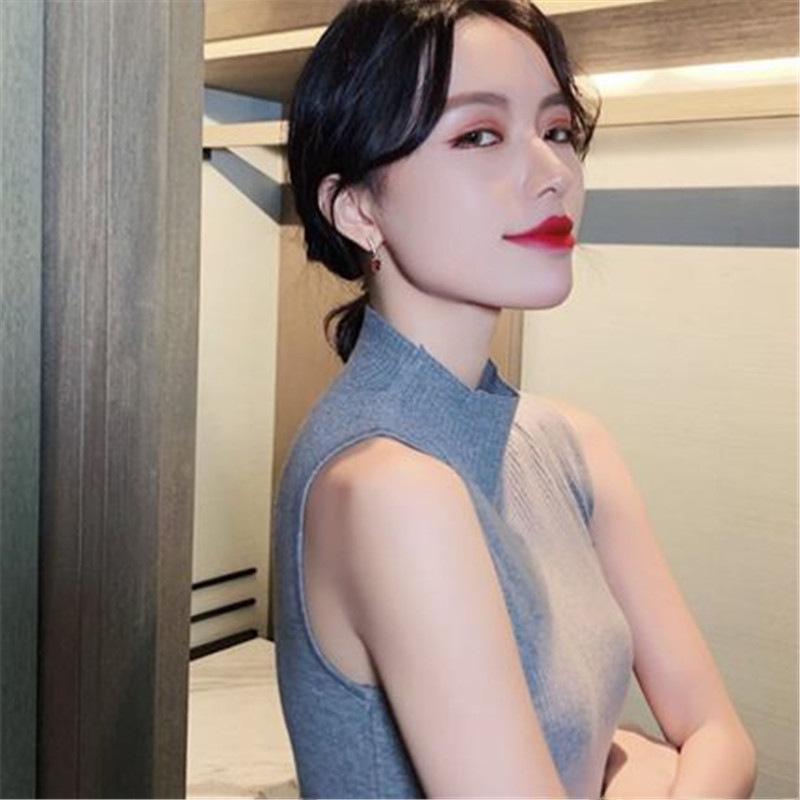 S925 Silver Needle Geometric Crystal Long Earrings – Elegant Korean Style for Women