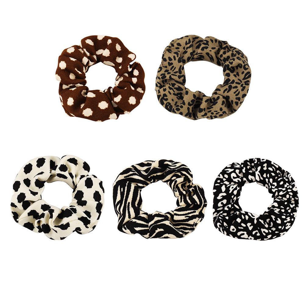 Leopard Pattern Retro Style Fabric Hair Bands All-match Hair Rope