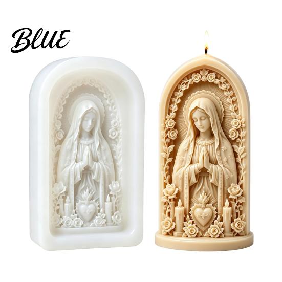 Easy Release Wax Silicone Making Candle Mold Jesus 3D Sculpture Molds Good Shepherd Virgin Religious