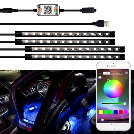 

RGB 48LED Interior Car Accessories Floor Decorative Strip Atmosphere Lamp Lights