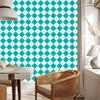 Wallpaper Basic Retro Checkered Turquoise and White 50x1000