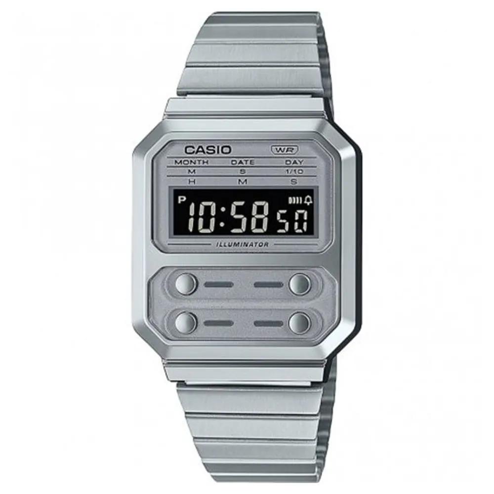 Cio A100WE-7B Vintage Retro Metallic Digital Watch