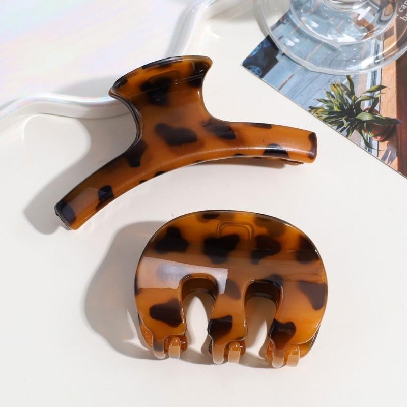 Comfortable Leopard Pattern Hair Claw Strong Barrette For Daily Use Hair Claw Clip For Office Women Everyday Outfit