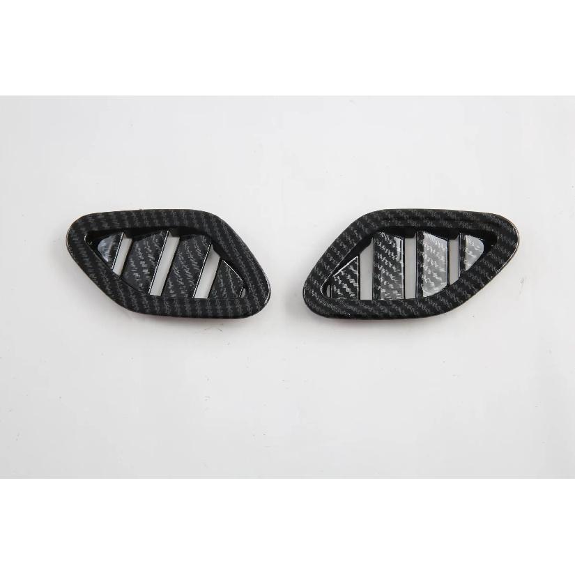 For MG ZS 2018      2024 ABS Carbon Front Conditioner Air Outlet Trim Rear Vent Frame Cover Car Accessories