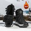 Pelzgefütterte Schneestiefel Damenmode High-Top Stiefel Warme Winter Outdoor Schuhe zum Wandern, Spazierengehen, Trekking Rutschfeste Plüsch-Baumwollschuhe