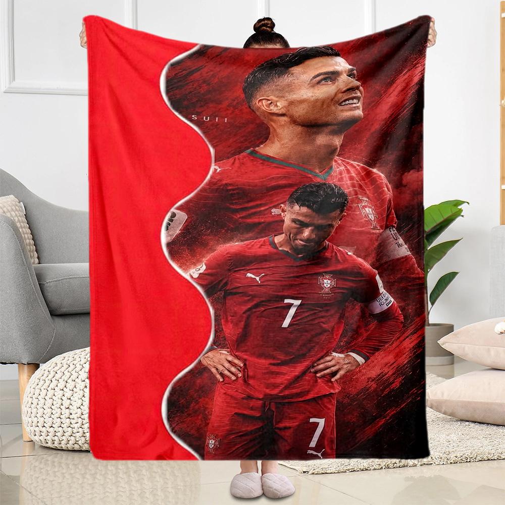Cristiano Ronaldo Blanket Ultrasoft Perfect For Sofa Office Chair Bedding For All Seasons Digital Print Ideal Gift For Birthday Valentine'S Day