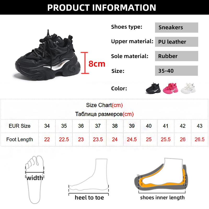 fashion White Chunky Sneakers for Women Fashion Non Slip Platform Sports Shoes Women PU Leather Thick Bottom Vulcanized Shoes Woman 2024