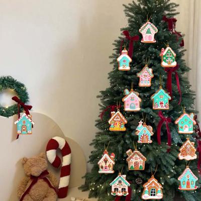 Yousheng 8/15/16Pcs Christmas Ornaments Cooking Gingerbread Man House Hanging Decoration Holiday Tree Pendant for Home Fireplace Window Decor