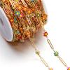 Chaîne en Cuivre de 1 Mètre Charme Fleur Marguerite Émaillée Perles Chaînes Porte-Clips pour la Fabrication de Bijoux DIY faits à la Main Collier Bracelet