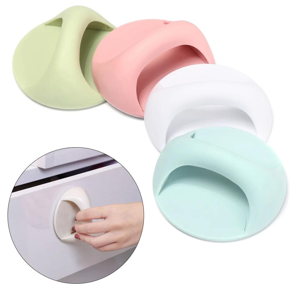 Round Auxiliary Knobs Cabinet Suction Cup Handle Window Sliding Door Self-adhesive Wardrobe Pulls Refrigerator Handle