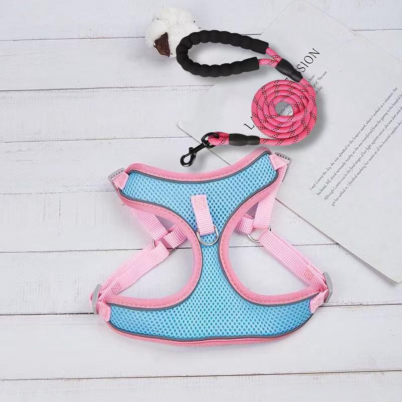 Breathable Reflective Pet Harness Vest with Leash for Cats & Dogs