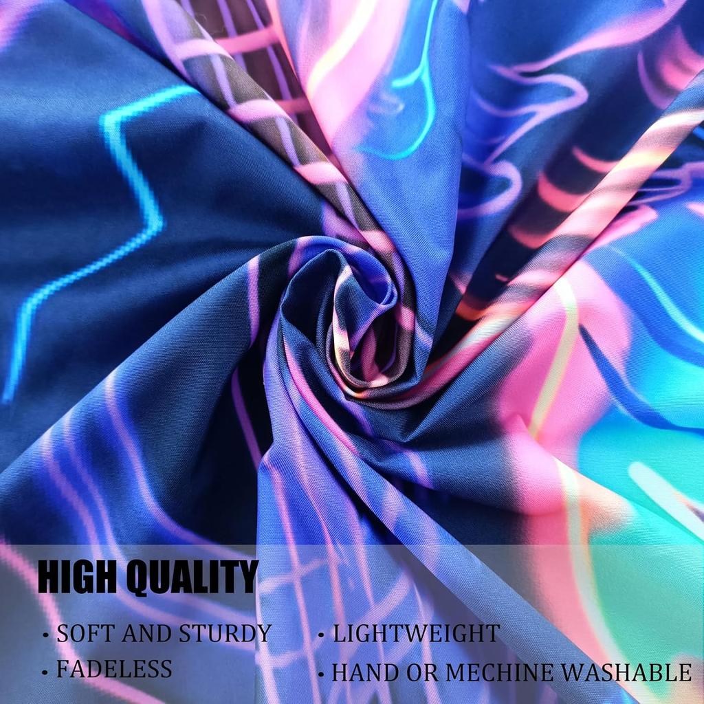 TUGCAY Blacklight Guitar Wing Tapestry UV Reactive Rock Music Tapestry Punk City Car Building Street Wall Hanging Tapestries for Bedroom Dorm Living