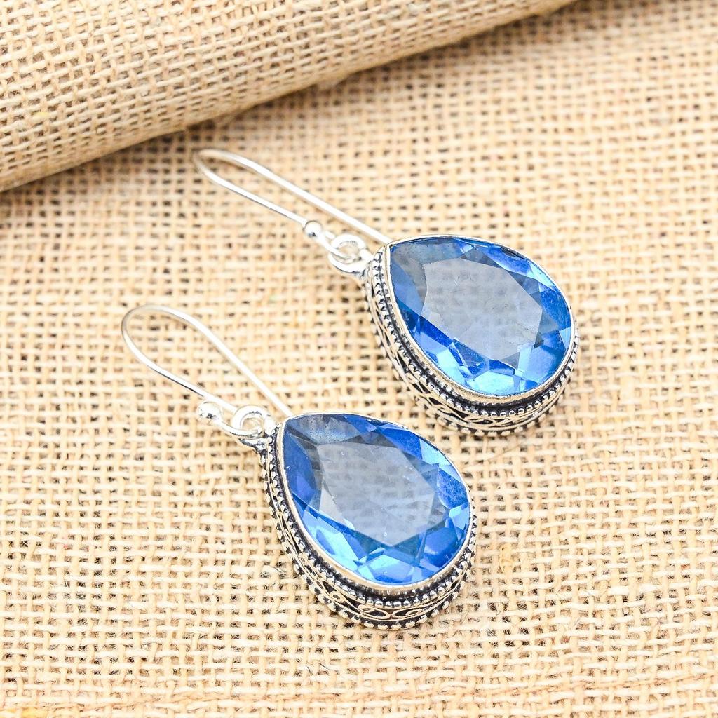 Tanzanite Gemstone 925 Sterling Silver Jewelry Handmade Earrings For Wedding Gift