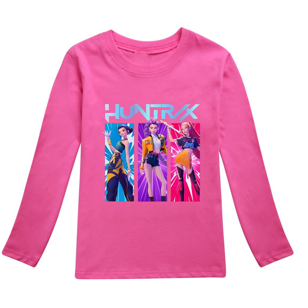 K Pop Demon Hunters Long Sleeve T-shirts Rumi Mira Zoey Autumn Children Clothing Cute Print Tops Gift Children's Boy and Girl Kids Unisex T-shirts