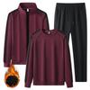Autumn Winter Sports Set Plus Velvet Jacket+Hoodie+Pants 3Pcs Set Casual Tracksuits Men's Fleece Warm Sweatshirt Set