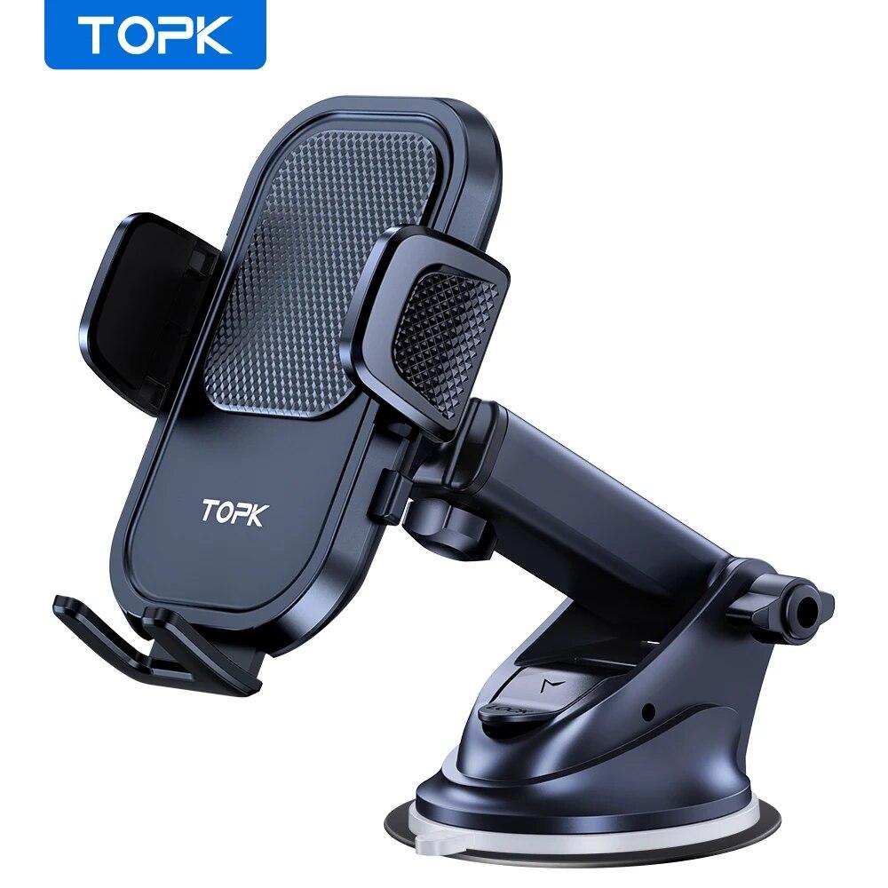 TOPK Car Phone Holder Mount for IPhone[Powerful Suction] Phone Mount for Car Dashboard Car Accessories Automobile for Smartphone For Dashboard