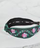 Maia Pearl Flower Jacquard Hairband A-Knot Type Green
