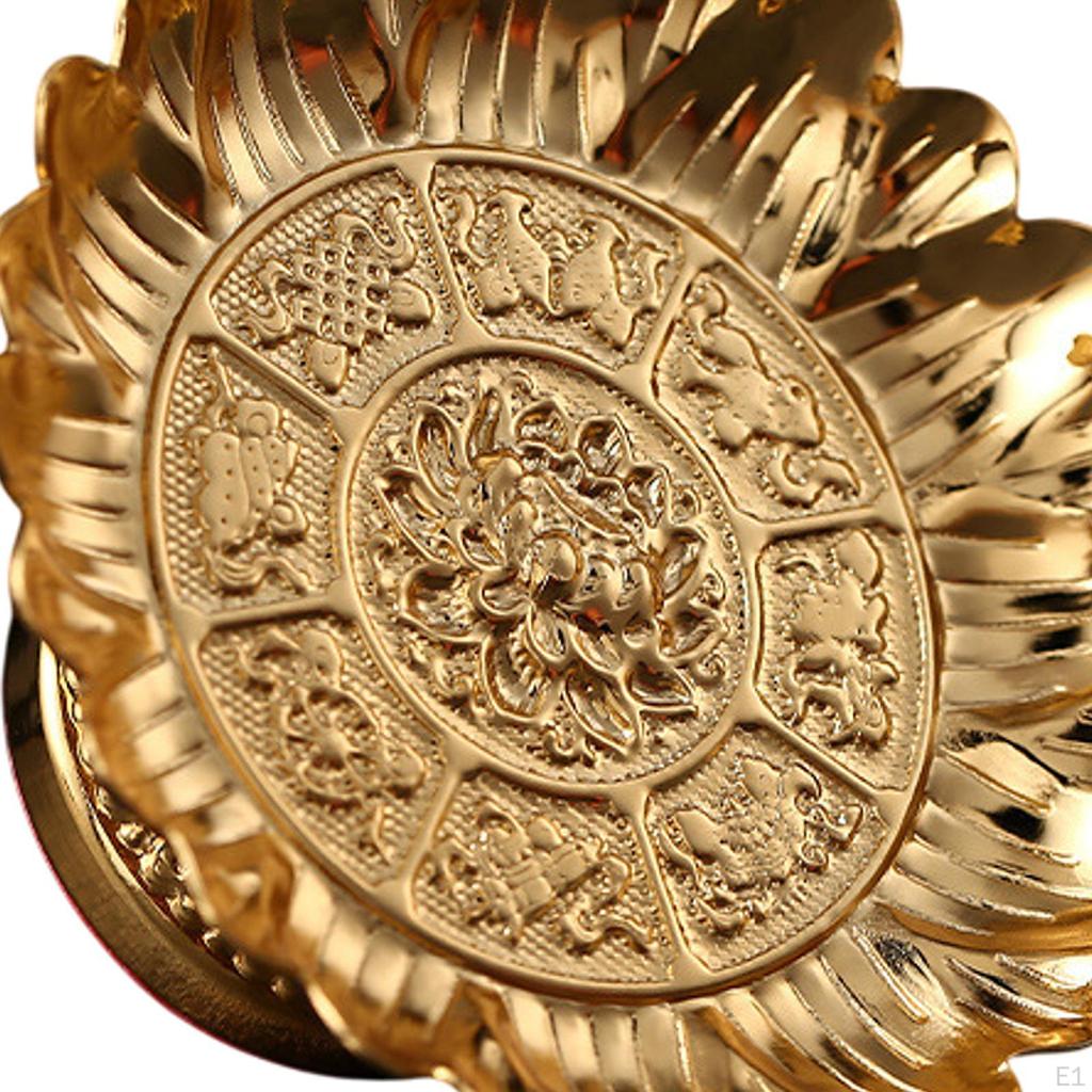 Buddhist Fruit Bowl Footed Food Dessert Snack Holder Lotus Tray Temple for Table