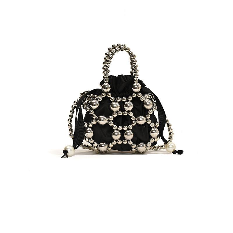 Cute And Fashionable Mini Baby Handheld Bag Unique Design For Girls White Pearl Crossbody Small Silver