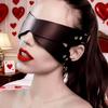Women Faux Leather BDSM Face Mask Adjustable Blindfold & Gag Headgear for Roleplay Breathable Comfortable Discreet Adult Toy for Couples' Intimate