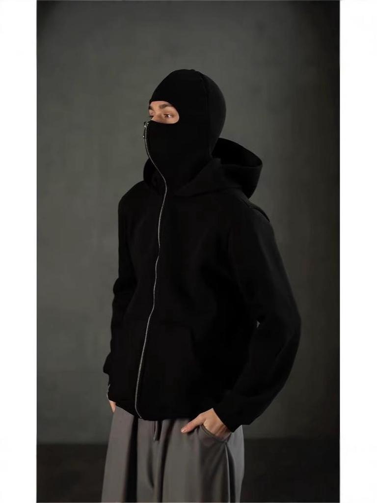 Spring & Autumn Double-Layer Hooded Zipper Sweatshirt: Unique Street Style for Couples