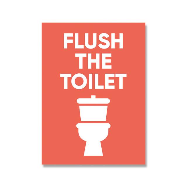 Kids Bathroom Rules Posters and Prints Wash Brush Floss Flush Canvas Painting Colorful Wall Pictures for Living Room Home Decor