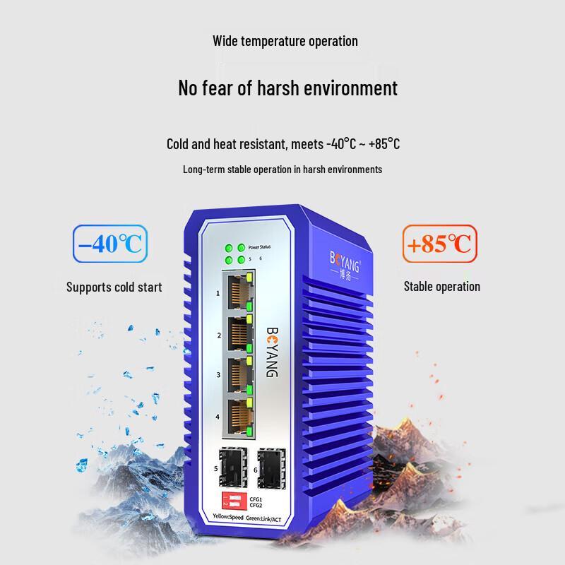 Boyang Industrial Gigabit PoE Fiber Optic Switch