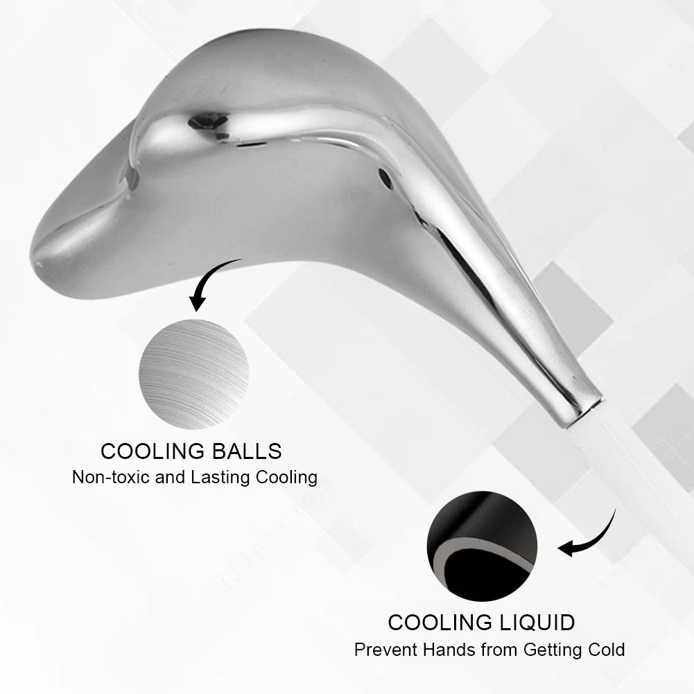 Facial Massage Cryo Spoon Facial Skin Care Ice Globes Stainless Steel Cooling Spa Globes Ice Globe Roller 2-in-1 for Face Beauty